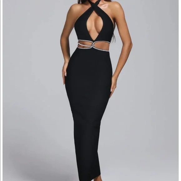 Dresses | Halter Rhinestone Maxi Bandage Dress | Poshmark Dresses | Halter Rhinestone Maxi Bandage Dress | Poshmark